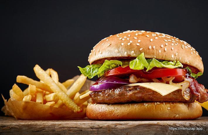 hamburguer chedar com fritas